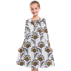 Daisy Minimalist Leaves Kids  Midi Sailor Dress by ConteMonfrey