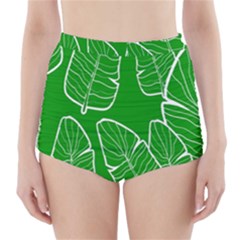 Green Banana Leaves High-waisted Bikini Bottoms by ConteMonfrey