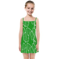 Green Banana Leaves Kids  Summer Sun Dress by ConteMonfrey