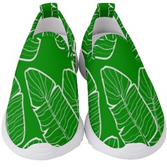 Green Banana Leaves Kids  Slip On Sneakers by ConteMonfrey