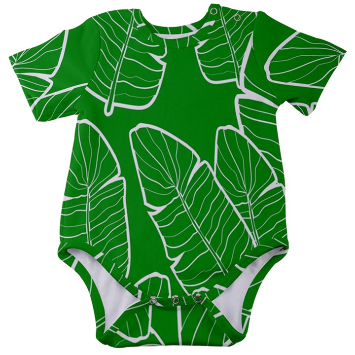 Green Banana Leaves Baby Short Sleeve Onesie Bodysuit