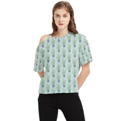 Cuteness Overload Of Cactus!  One Shoulder Cut Out Tee by ConteMonfrey