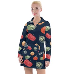 Vintage Vegetables  Women s Long Sleeve Casual Dress by ConteMonfrey