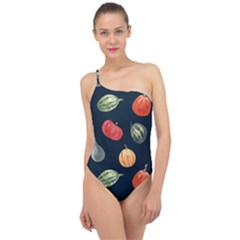 Vintage Vegetables  Classic One Shoulder Swimsuit by ConteMonfrey