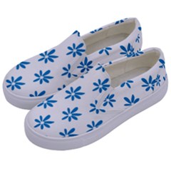 Little Blue Daisies  Kids  Canvas Slip Ons by ConteMonfrey