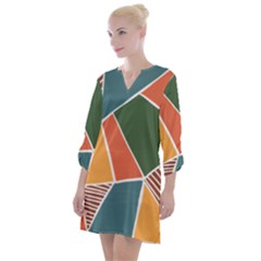 Geometric Colors   Open Neck Shift Dress by ConteMonfrey