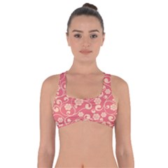 Pink Floral Wall Got No Strings Sports Bra by ConteMonfrey