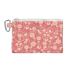 Pink Floral Wall Canvas Cosmetic Bag (medium) by ConteMonfrey