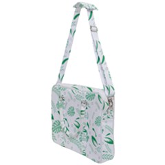 Green Nature Leaves Draw   Cross Body Office Bag