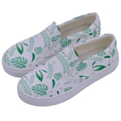 Green Nature Leaves Draw   Kids  Canvas Slip Ons by ConteMonfrey