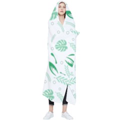 Green Nature Leaves Draw   Wearable Blanket by ConteMonfrey