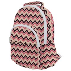 Geometric Pink Waves  Rounded Multi Pocket Backpack by ConteMonfrey