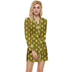 All The Green Apples  Long Sleeve Satin Robe by ConteMonfrey