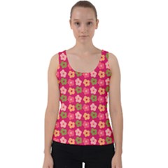 Little Flowers Garden   Velvet Tank Top by ConteMonfrey