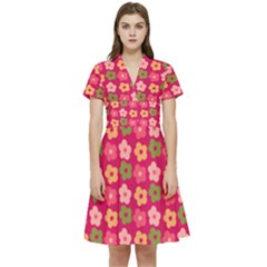 Little Flowers Garden   Short Sleeve Waist Detail Dress by ConteMonfrey