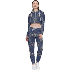 Blue Golden Bee Cropped Zip Up Lounge Set by ConteMonfrey