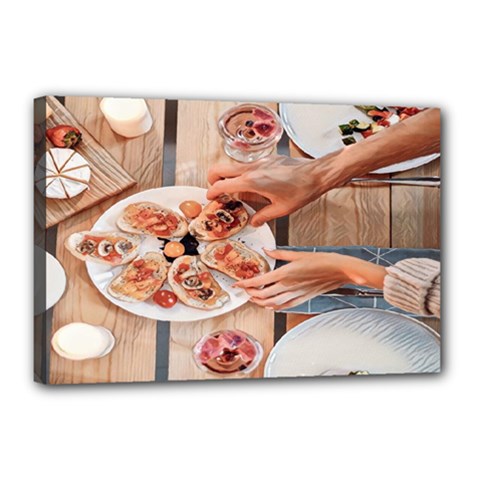 A Beautiful Table - Italian Food Canvas 18  X 12  (stretched) by ConteMonfrey