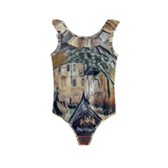 Art Venice Channel Kids  Frill Swimsuit by ConteMonfrey