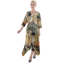 Art Venice Channel Quarter Sleeve Wrap Front Maxi Dress by ConteMonfrey