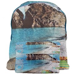 Beach Day At Cinque Terre, Colorful Italy Vintage Giant Full Print Backpack by ConteMonfrey