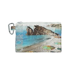 Beach Day At Cinque Terre, Colorful Italy Vintage Canvas Cosmetic Bag (small) by ConteMonfrey