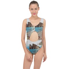 Beach Day At Cinque Terre, Colorful Italy Vintage Center Cut Out Swimsuit