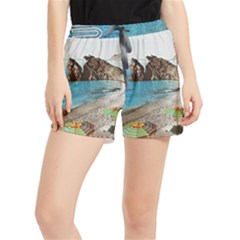 Beach Day At Cinque Terre, Colorful Italy Vintage Women s Runner Shorts by ConteMonfrey