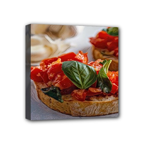 Beautiful Bruschetta - Italian Food Mini Canvas 4  X 4  (stretched) by ConteMonfrey
