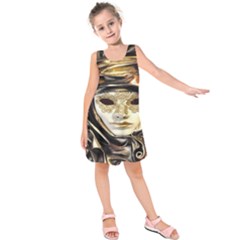 Artistic Venetian Mask Kids  Sleeveless Dress by ConteMonfrey