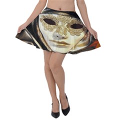 Artistic Venetian Mask Velvet Skater Skirt by ConteMonfrey