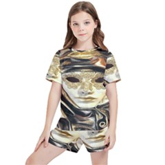 Artistic Venetian Mask Kids  Tee And Sports Shorts Set by ConteMonfrey