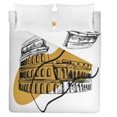 Colosseo Draw Silhouette Duvet Cover Double Side (queen Size) by ConteMonfrey