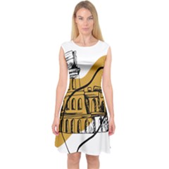 Colosseo Draw Silhouette Capsleeve Midi Dress by ConteMonfrey