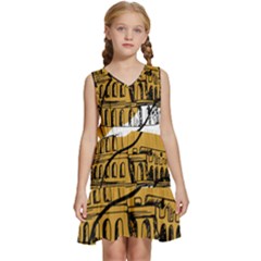 Colosseo Draw Silhouette Kids  Sleeveless Tiered Mini Dress by ConteMonfrey