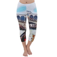 Lovely Gondola Ride - Venetian Bridge Capri Winter Leggings  by ConteMonfrey