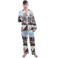 Lovely Gondola Ride - Venetian Bridge Men s Long Sleeve Satin Pajamas Set by ConteMonfrey