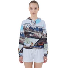 Lovely Gondola Ride - Venetian Bridge Women s Tie Up Sweat by ConteMonfrey