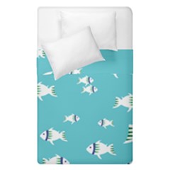 Blue Fish Pattern Duvet Cover Double Side (single Size) by danenraven