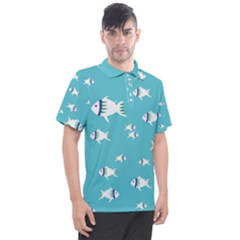 Blue Fish Pattern Men s Polo Tee by danenraven