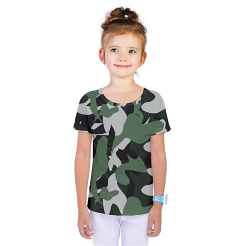 Illustration Camouflage Camo Army Soldier Abstract Pattern Kids  One Piece Tee by danenraven