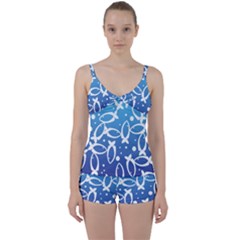 Blue Fish Water Aquarium Tie Front Two Piece Tankini by danenraven