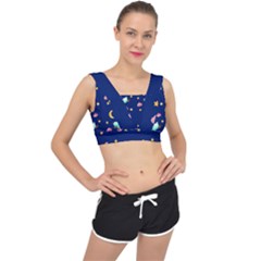 Sleepy Sheep Star And Moon V-back Sports Bra by danenraven