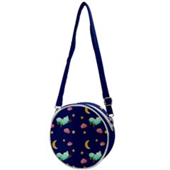 Sleepy Sheep Star And Moon Crossbody Circle Bag by danenraven