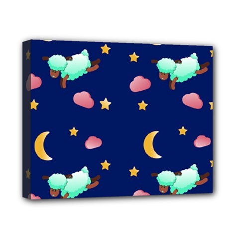 Sleepy Sheep Star And Moon Canvas 10  X 8  (stretched) by danenraven