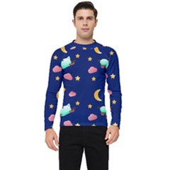 Sleepy Sheep Star And Moon Men s Long Sleeve Rash Guard by danenraven