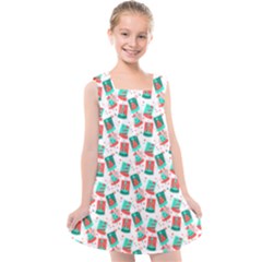 Birthday Pattern Party Celebration Kids  Cross Back Dress by danenraven