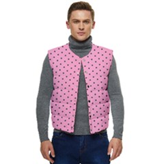 Polka Dot Dots Pattern Dot Men s Short Button Up Puffer Vest	