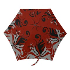 Nature Background Abstract Red Gray Black Mini Folding Umbrellas by danenraven