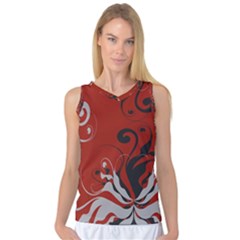 Nature Background Abstract Red Gray Black Women s Basketball Tank Top by danenraven