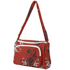 Nature Background Abstract Red Gray Black Front Pocket Crossbody Bag by danenraven